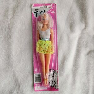 NOS Ms. Flair fashion doll by Totsy Mfg. 11.5" Blonde Neon Skirt Vintage